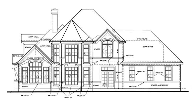 Home Plan Rear Elevation of this 3-Bedroom,1984 Sq Ft Plan -120-1966