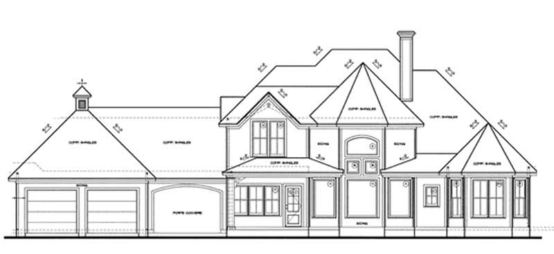Home Plan Rear Elevation of this 4-Bedroom,2576 Sq Ft Plan -120-1976