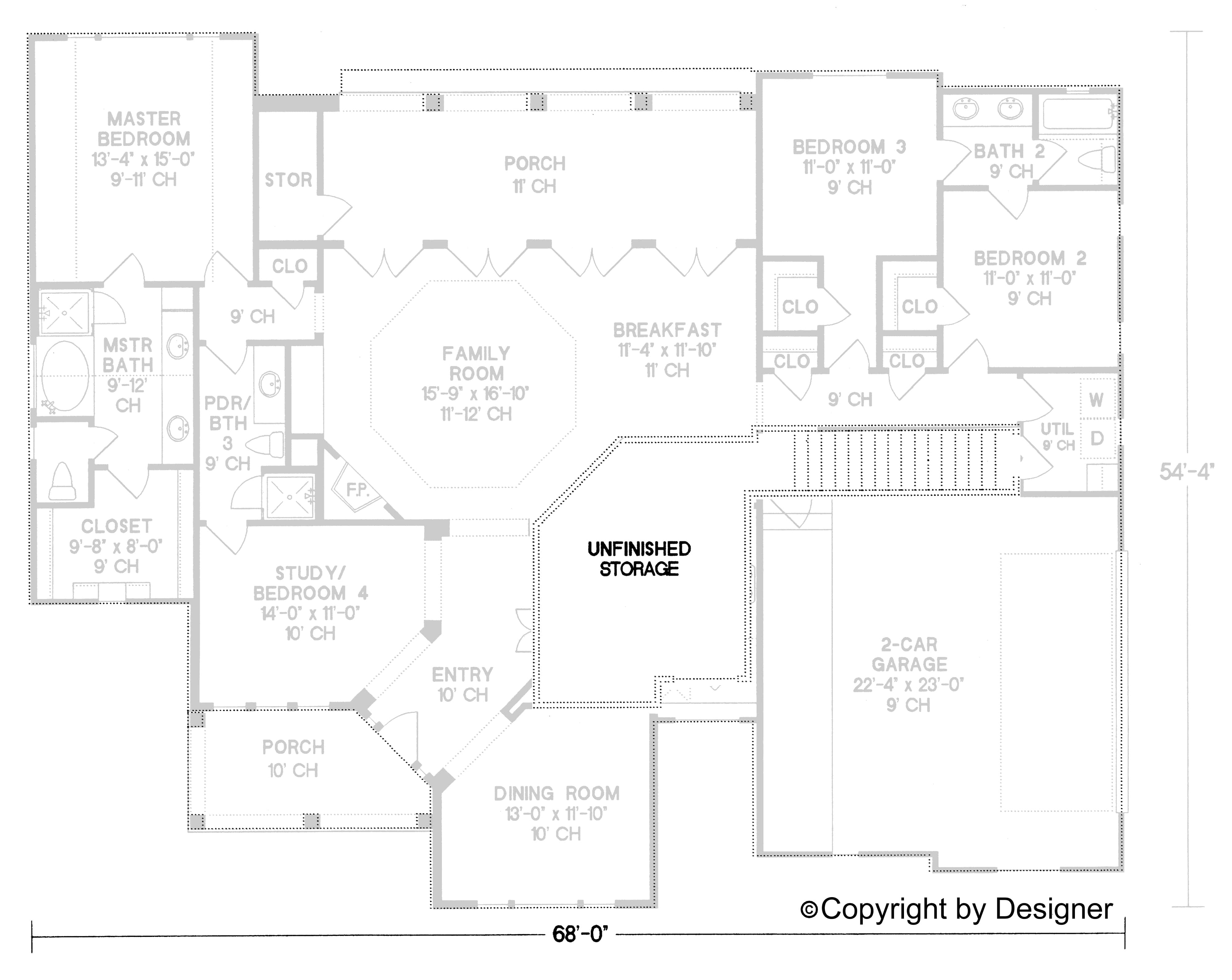 Bonus Room of Ranch Plan #120-1977