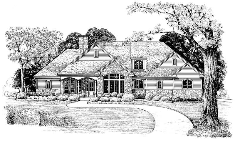 Front View of this 3-Bedroom, 2203 Sq Ft Plan - 120-1977