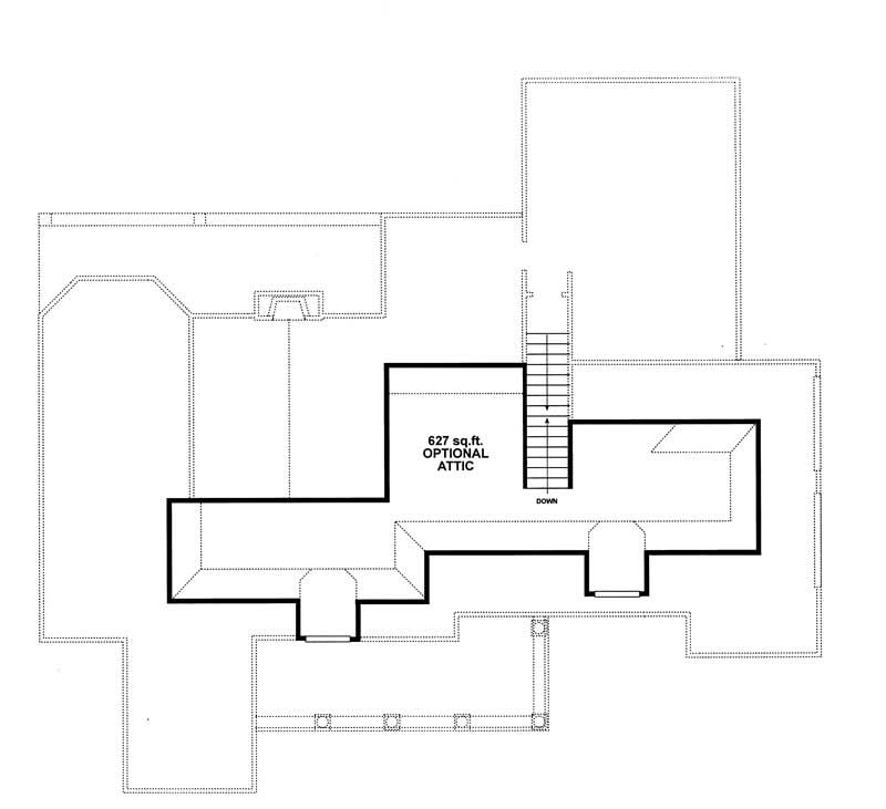 Floor Plan Second Story of Country Plan #120-1981