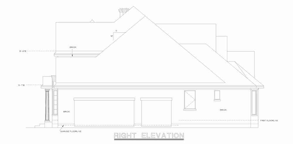 Home Plan Right Elevation of this 4-Bedroom,2639 Sq Ft Plan -120-1983