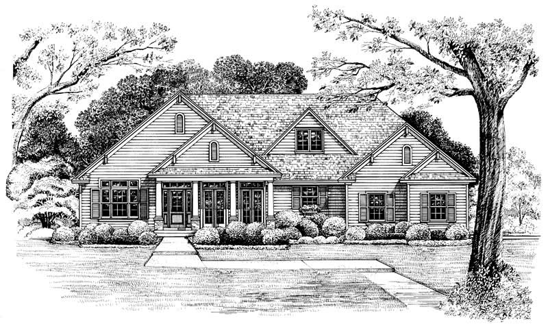 Front View of this 3-Bedroom, 2393 Sq Ft Plan - 120-1984