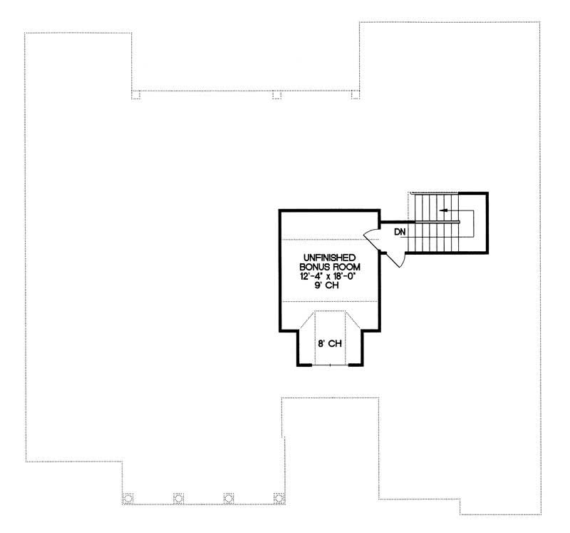 Floor Plan Second Story of Ranch Plan #120-1984
