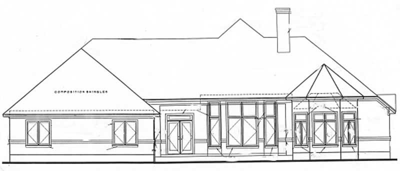 Home Plan Rear Elevation of this 3-Bedroom,2517 Sq Ft Plan -120-1986
