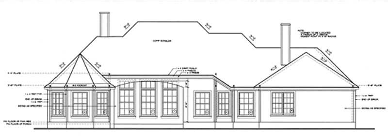 Home Plan Rear Elevation of this 3-Bedroom,2331 Sq Ft Plan -120-2014