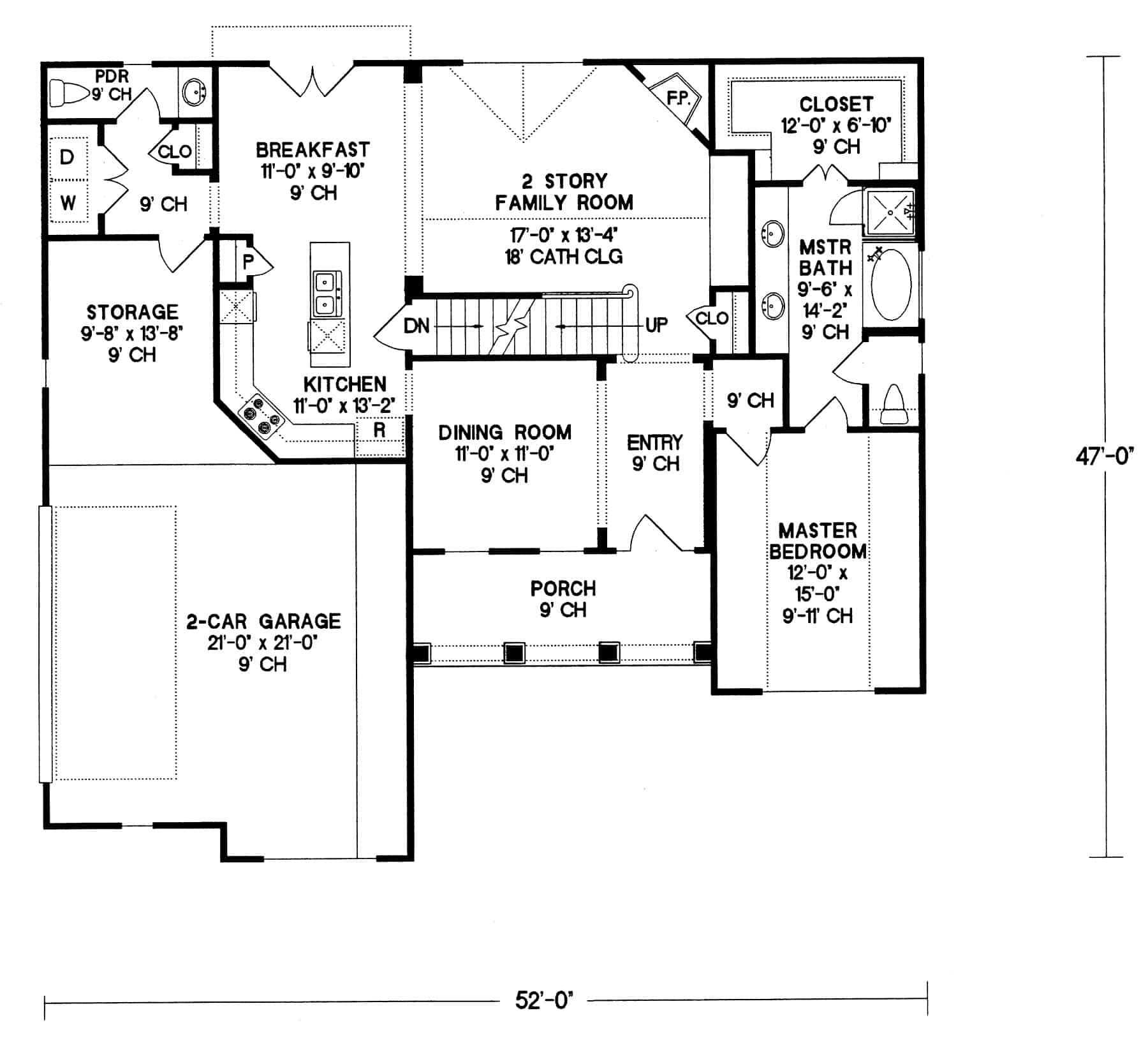 Floor Plan First Story of Country Plan #120-2021