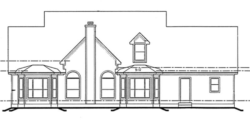 Home Plan Rear Elevation of this 4-Bedroom,3072 Sq Ft Plan -120-2041