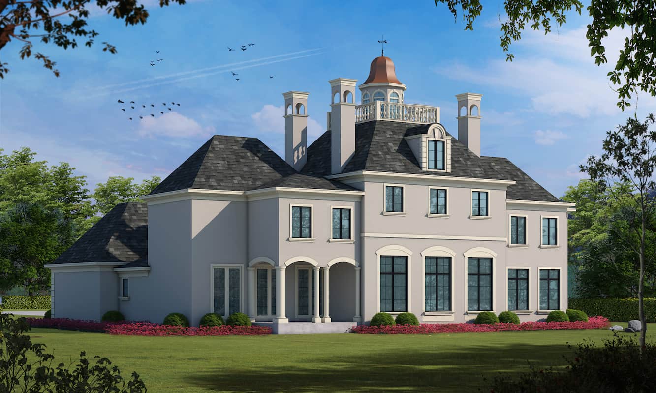 Rear View of this 4-Bedroom, 3335 Sq Ft Plan - 120-2042
