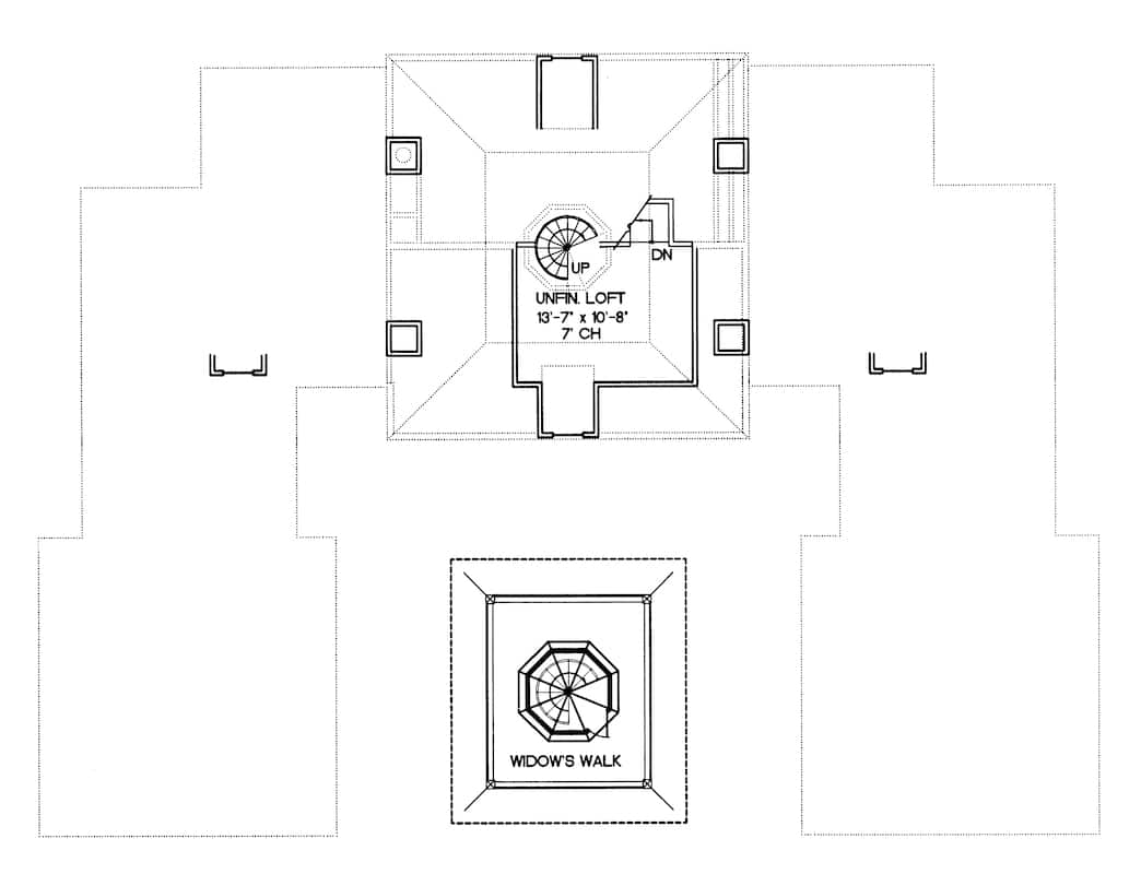 Floor Plan Bonus Room of Colonial Plan #120-2042