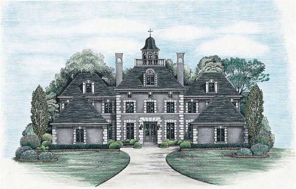 Front View of this 4-Bedroom, 3335 Sq Ft Plan - 120-2042