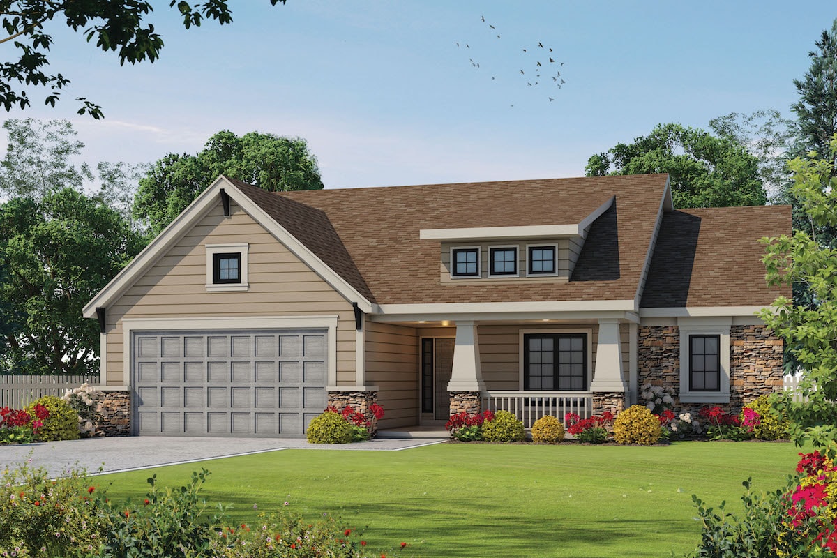Cape Cod style Craftsman home plan (ThePlanCollection: House Plan #120-2046)