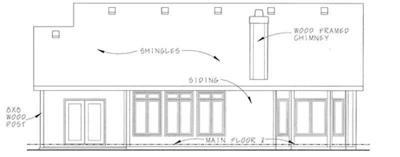 Home Plan Rear Elevation of this 2-Bedroom,1597 Sq Ft Plan -120-2048