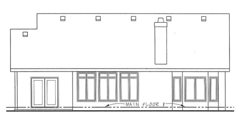 Home Plan Rear Elevation of this 2-Bedroom,1612 Sq Ft Plan -120-2049