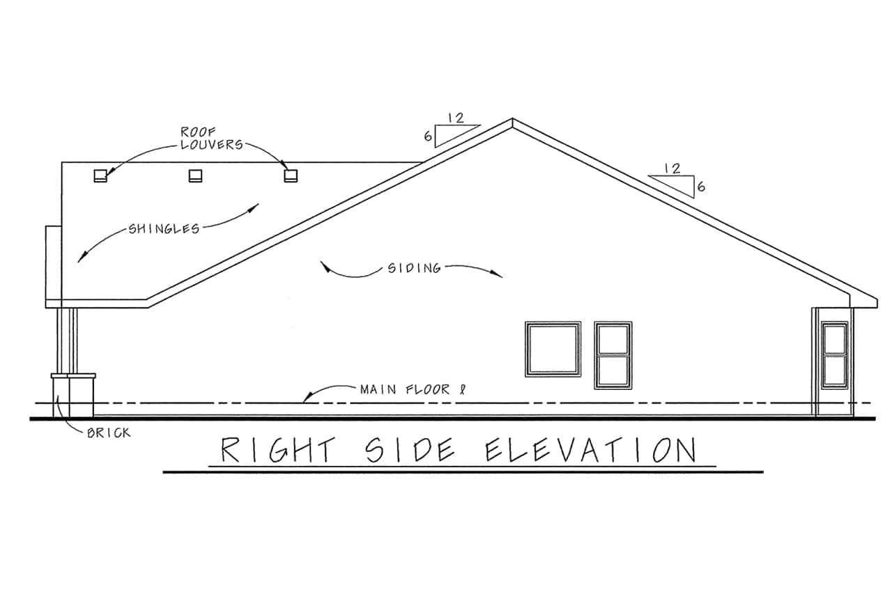 Home Plan Right Elevation of this 3-Bedroom,1905 Sq Ft Plan -120-2050