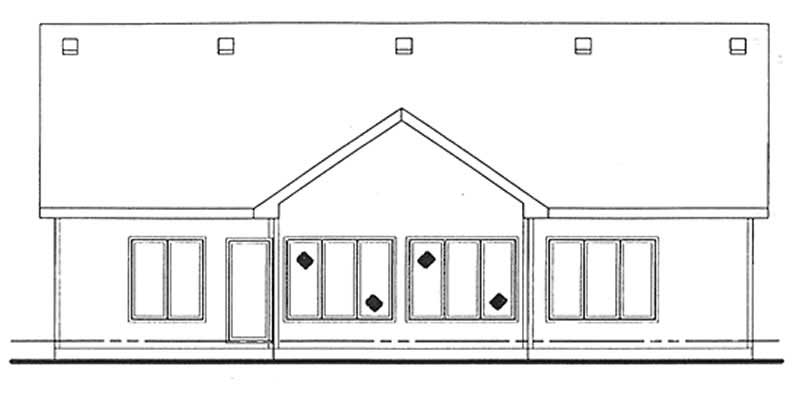 Home Plan Rear Elevation of this 2-Bedroom,1802 Sq Ft Plan -120-2053