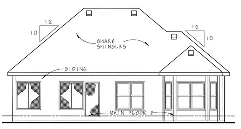 Home Plan Rear Elevation of this 2-Bedroom,1492 Sq Ft Plan -120-2059