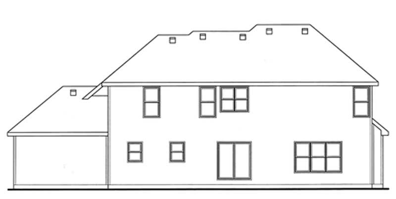 Home Plan Rear Elevation of this 4-Bedroom,2917 Sq Ft Plan -120-2068