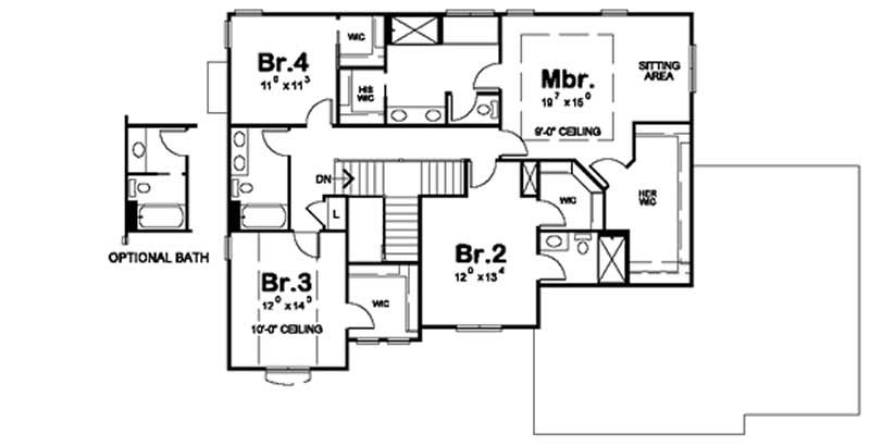 Home Plan Rear Elevation of this 4-Bedroom,2917 Sq Ft Plan -120-2068