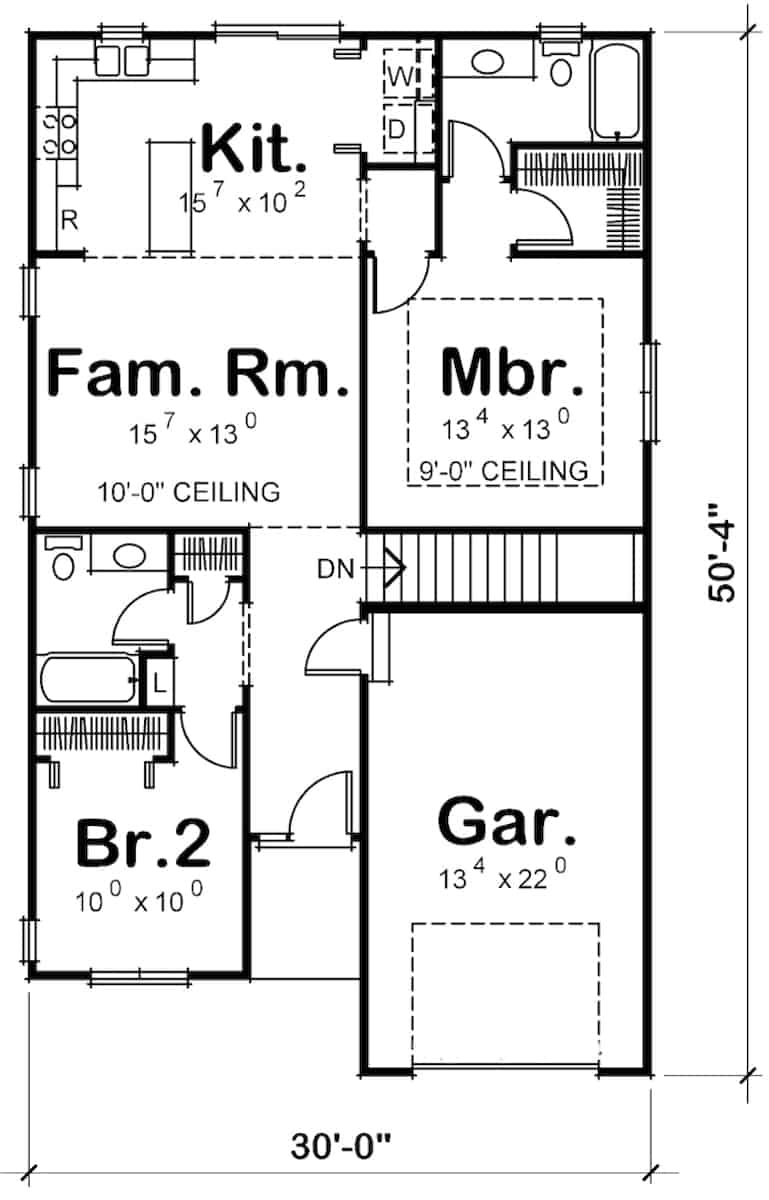 Main Level of Ranch Plan #120-2069
