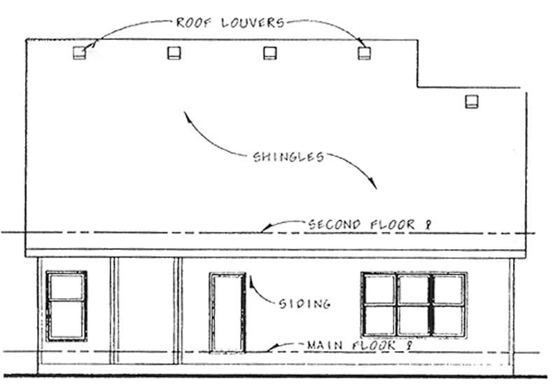 Home Plan Rear Elevation of this 4-Bedroom,2390 Sq Ft Plan -120-2071