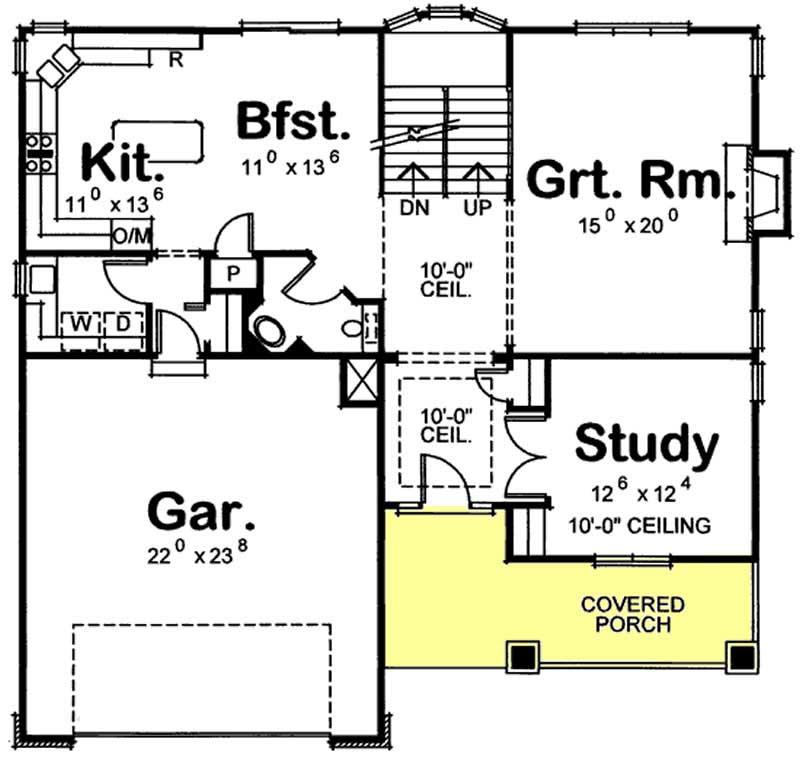 Floor Plan First Story of Country Plan #120-2072