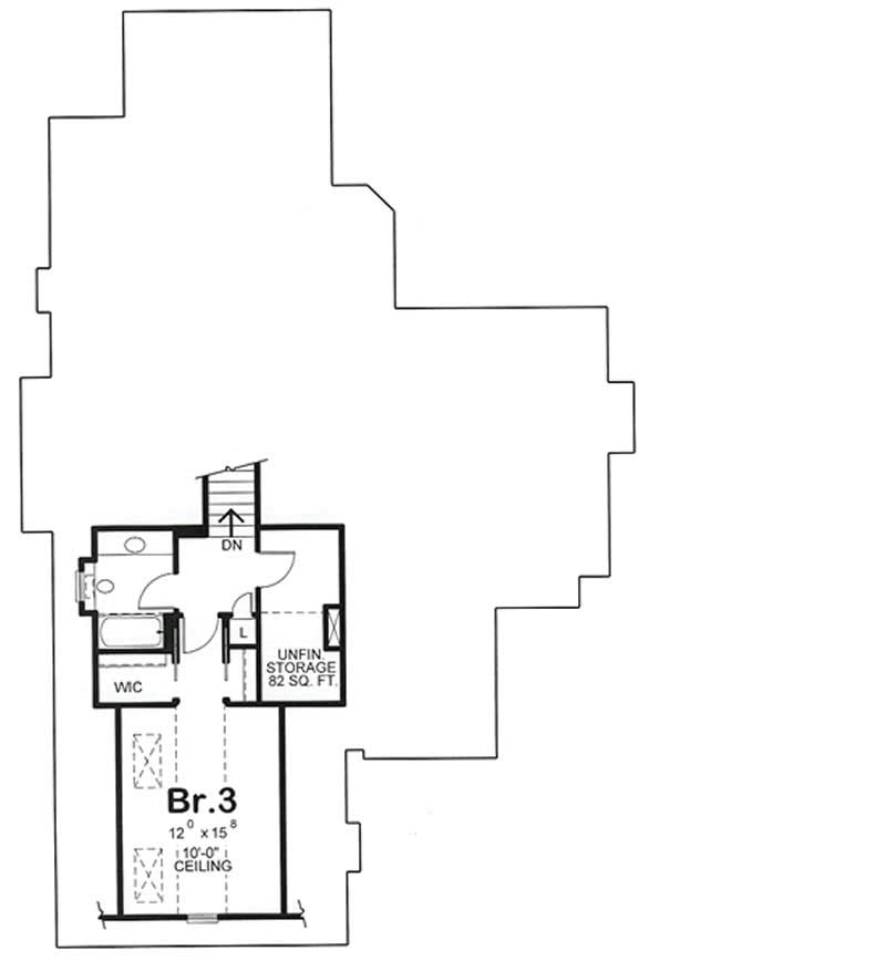 Floor Plan Second Story of Country Plan #120-2078