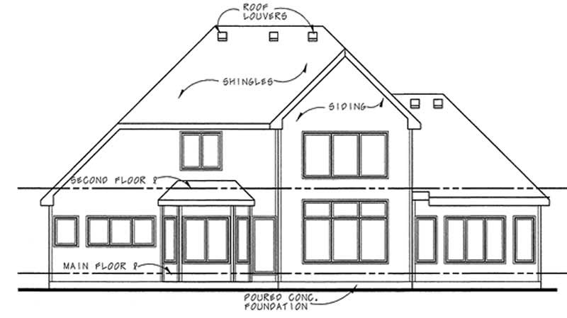 Home Plan Rear Elevation of this 3-Bedroom,2476 Sq Ft Plan -120-2084