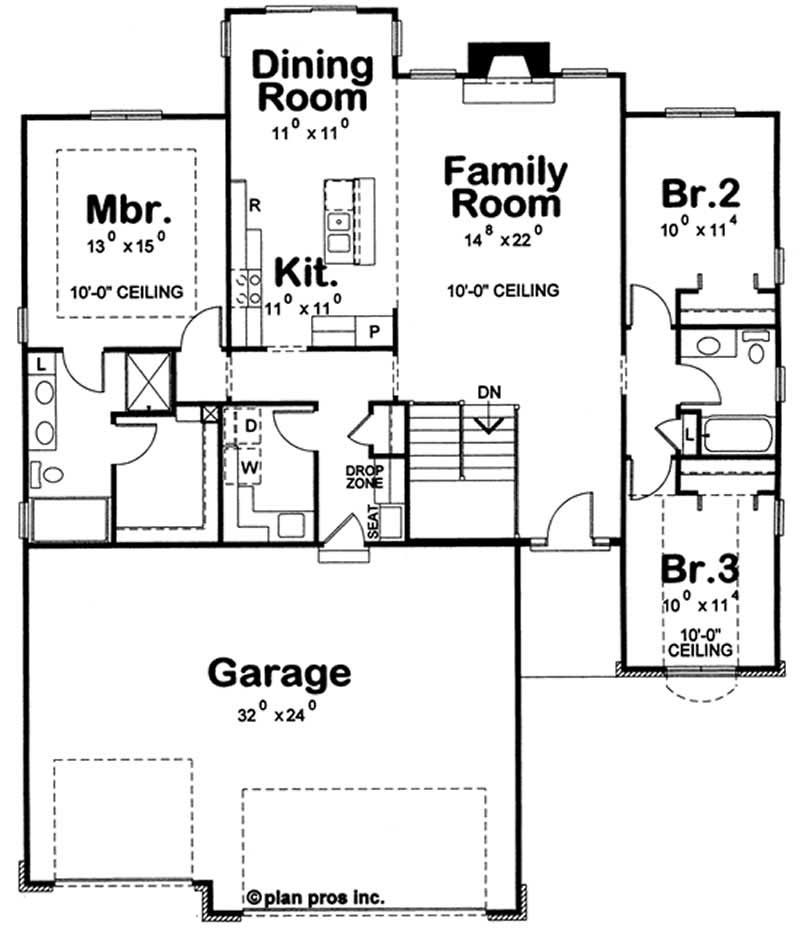 Floor Plan First Story of Country Plan #120-2091