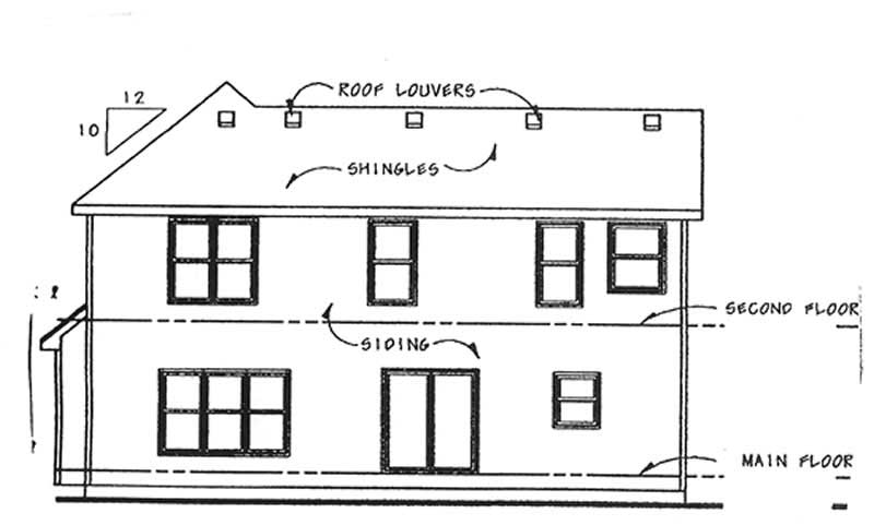 Home Plan Rear Elevation of this 3-Bedroom,2155 Sq Ft Plan -120-2092