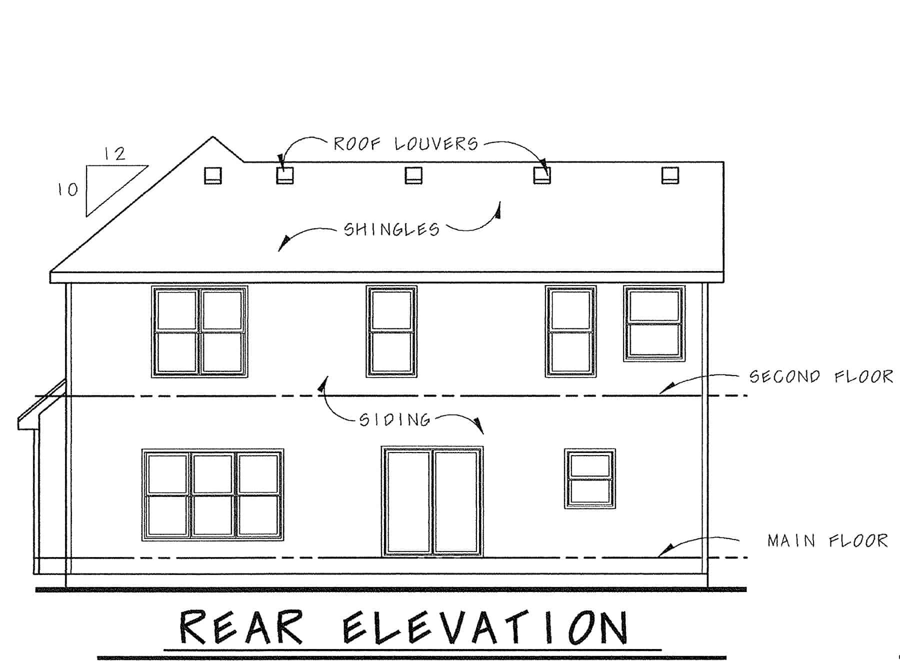 Home Plan Rear Elevation of this 3-Bedroom,2155 Sq Ft Plan -120-2092
