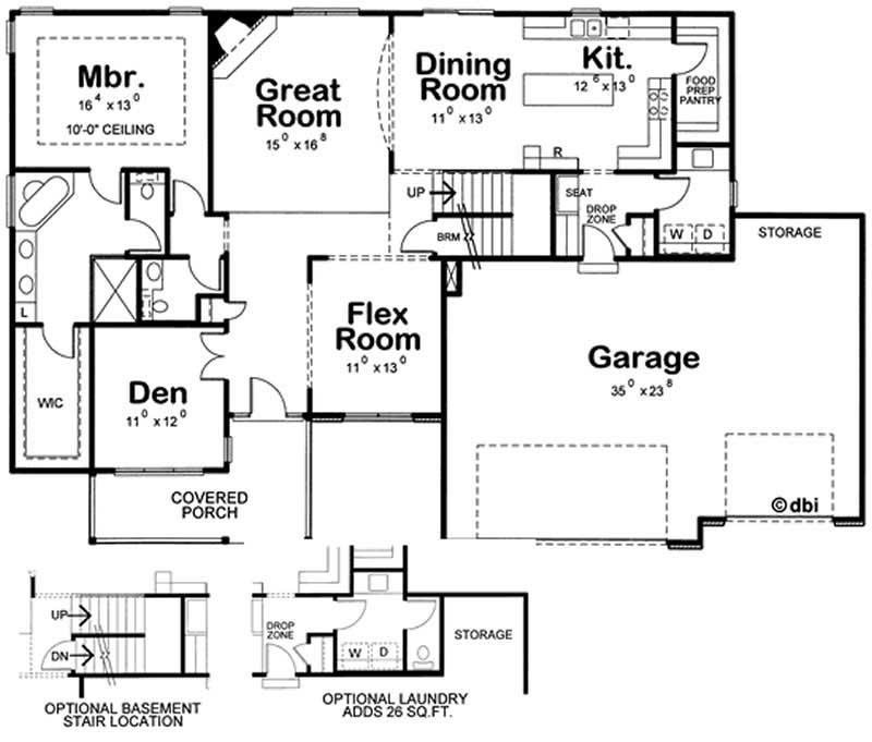 Floor Plan First Story of Traditional Plan #120-2095