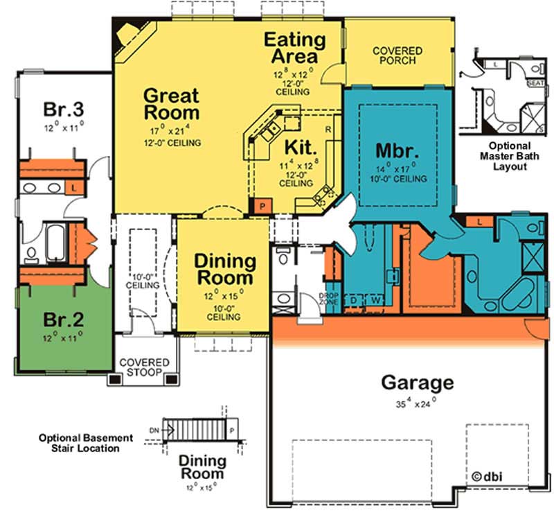 Home Plan Rear Elevation of this 3-Bedroom,2274 Sq Ft Plan -120-2099