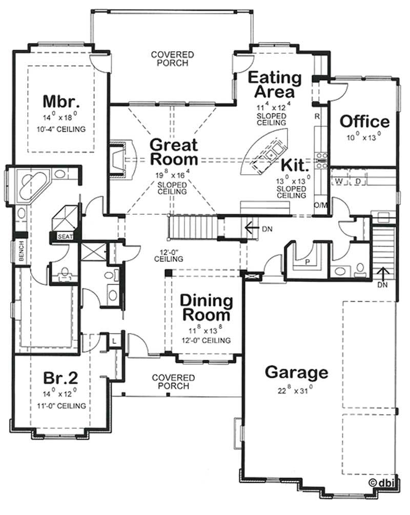 Floor Plan First Story of Country Plan #120-2101
