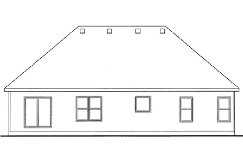 Home Plan Rear Elevation of this 3-Bedroom,1719 Sq Ft Plan -120-2105