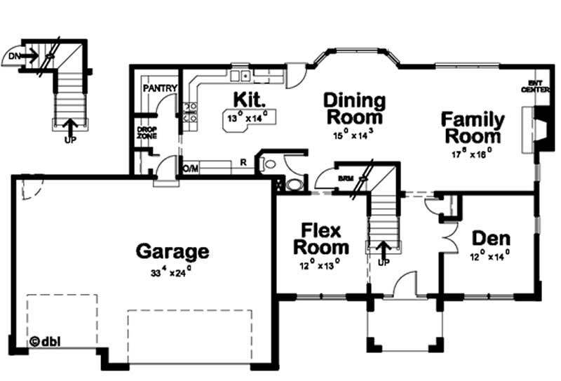 Floor Plan First Story of Traditional Plan #120-2106
