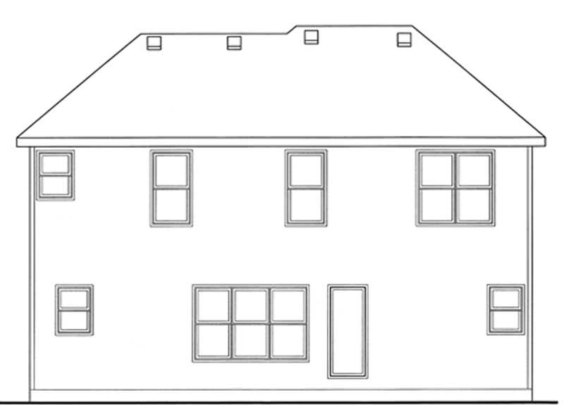 Home Plan Rear Elevation of this 3-Bedroom,1660 Sq Ft Plan -120-2108