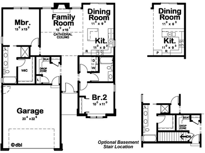 Floor Plan First Story of Ranch Plan #120-2109