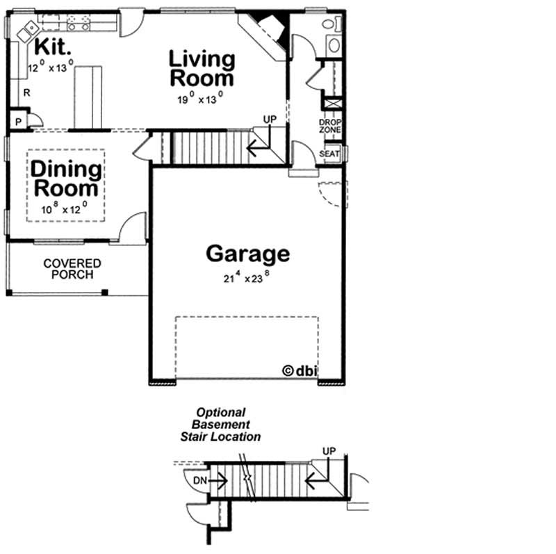 Floor Plan First Story of Country Plan #120-2110