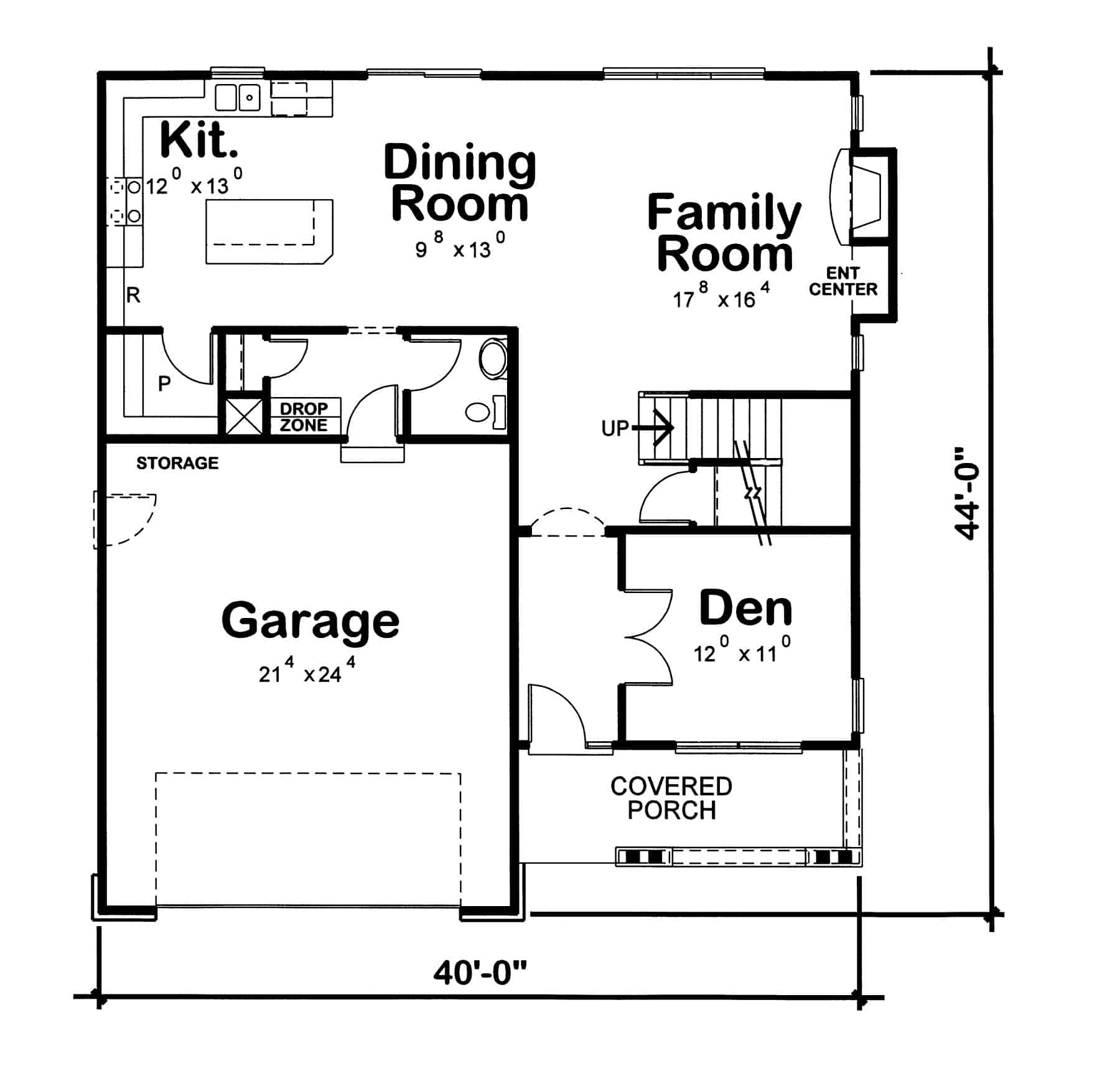 Floor Plan First Story of Country Plan #120-2112