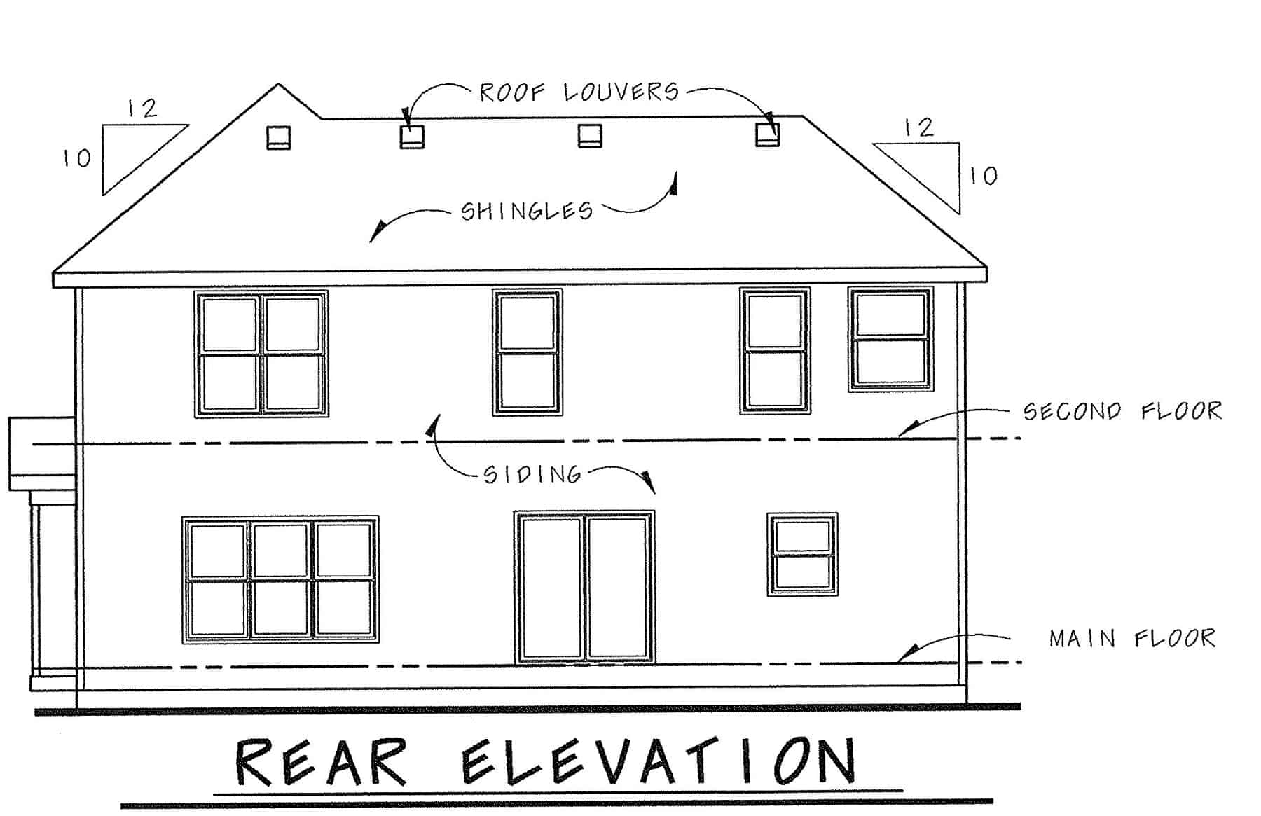 Home Plan Rear Elevation of this 3-Bedroom,2168 Sq Ft Plan -120-2112
