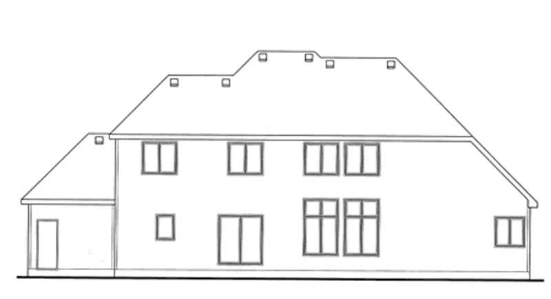 Home Plan Rear Elevation of this 4-Bedroom,2651 Sq Ft Plan -120-2113