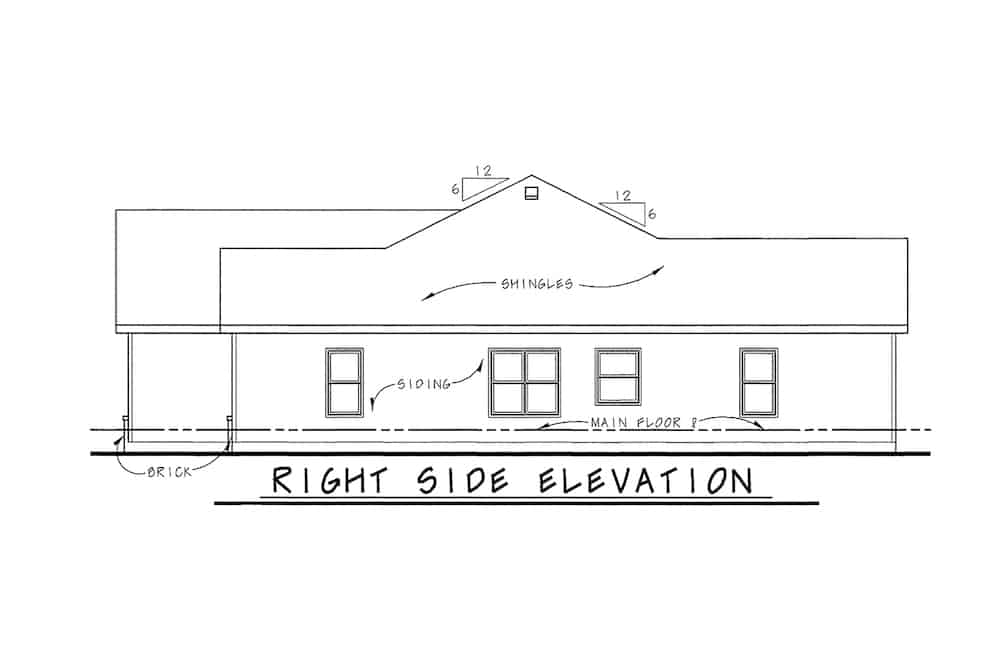 Home Plan Right Elevation of this 3-Bedroom,1755 Sq Ft Plan -120-2114