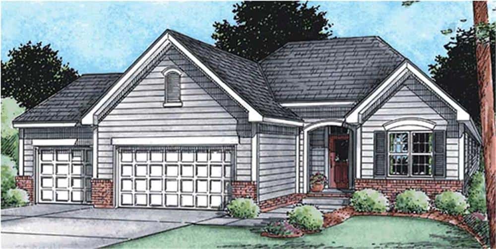 Front View of this 3-Bedroom, 1755 Sq Ft Plan - 120-2114