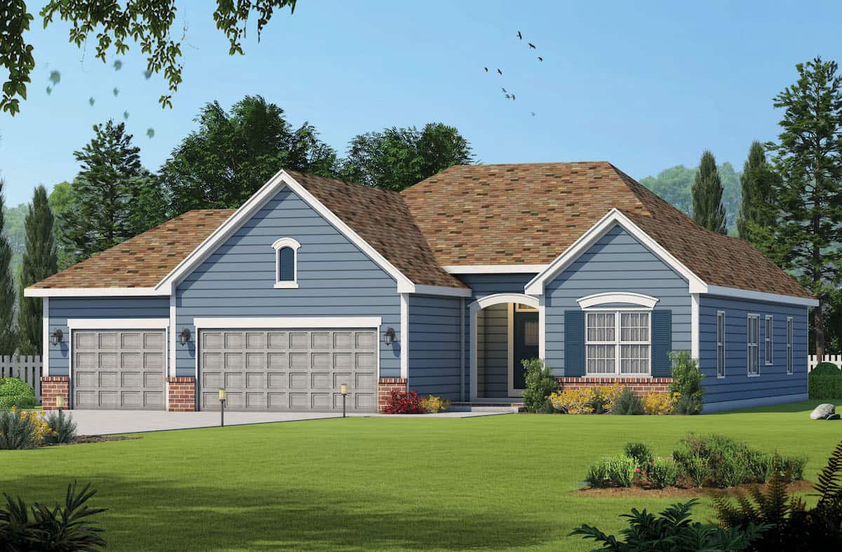 Ranch style home (ThePlanCollection: Plan #120-2114)