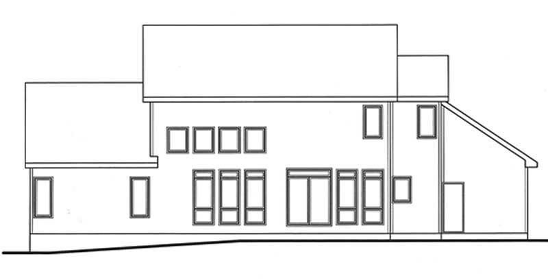 Home Plan Rear Elevation of this 4-Bedroom,2704 Sq Ft Plan -120-2115