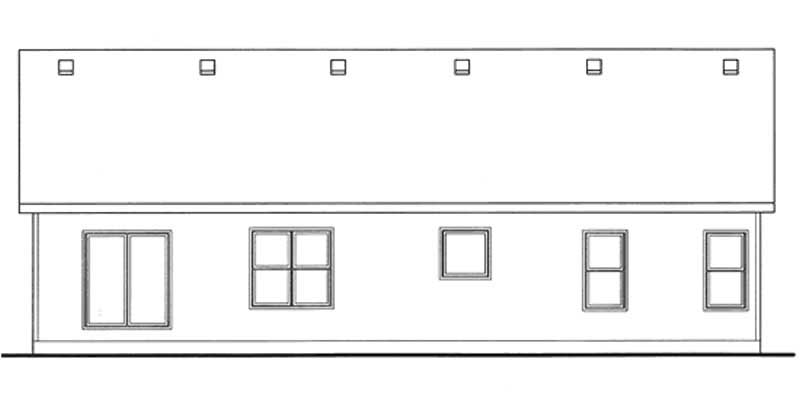 Home Plan Rear Elevation of this 3-Bedroom,1719 Sq Ft Plan -120-2118