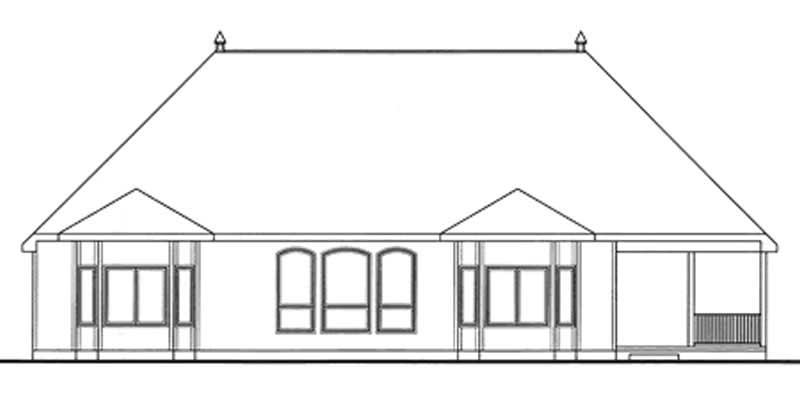 Home Plan Rear Elevation of this 3-Bedroom,2598 Sq Ft Plan -120-2122