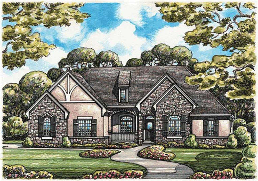 Front View of this 3-Bedroom, 2598 Sq Ft Plan - 120-2122