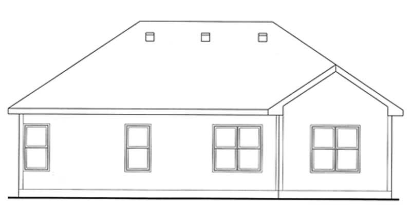 Home Plan Rear Elevation of this 3-Bedroom,1482 Sq Ft Plan -120-2125